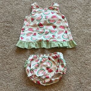 Good Lad Baby girl Pink & Green Watermelon Tank Top and Bloomers 18 months